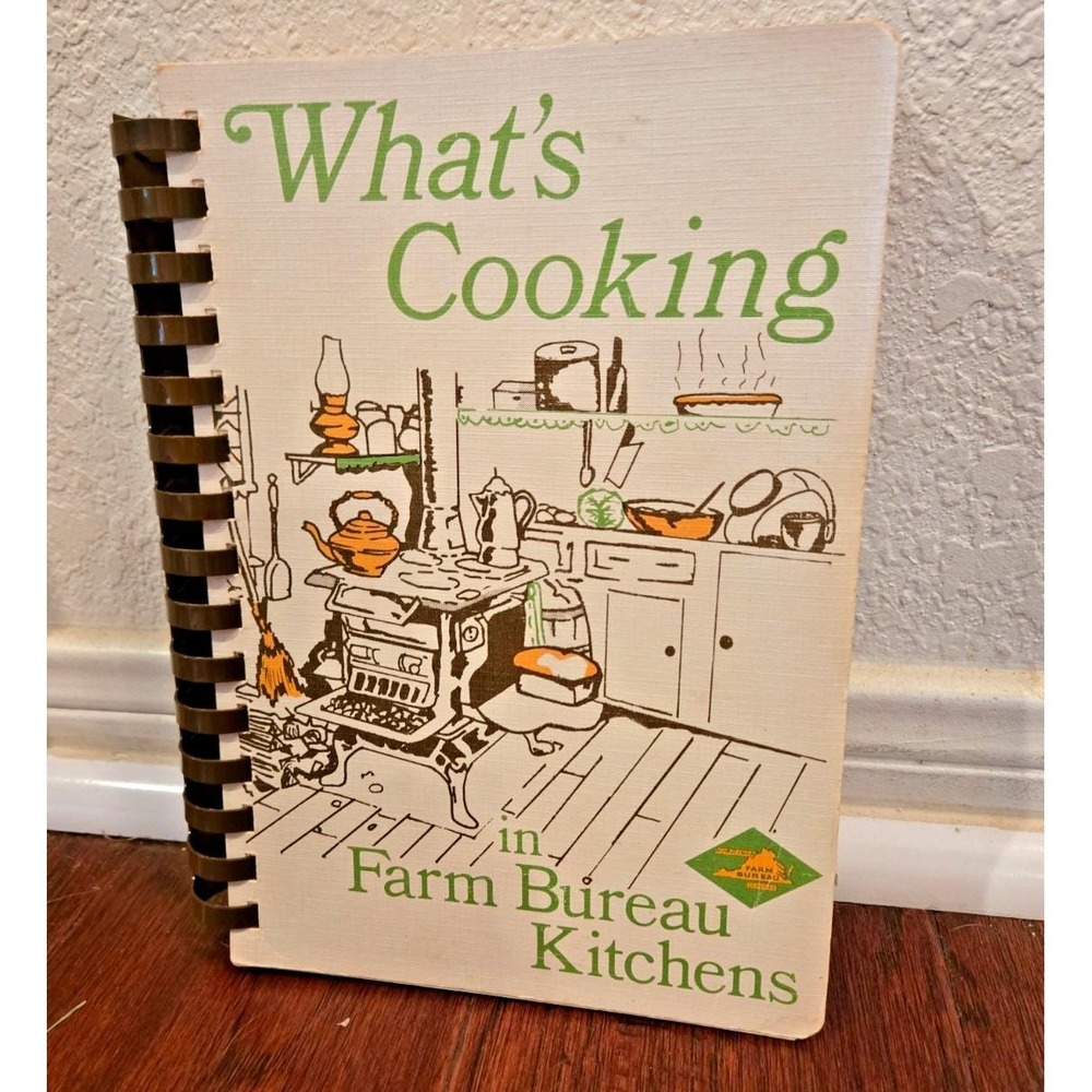 Vintage What's Cooking Farm Bureau Kitchens VA Cookbook 1970s spiral bound